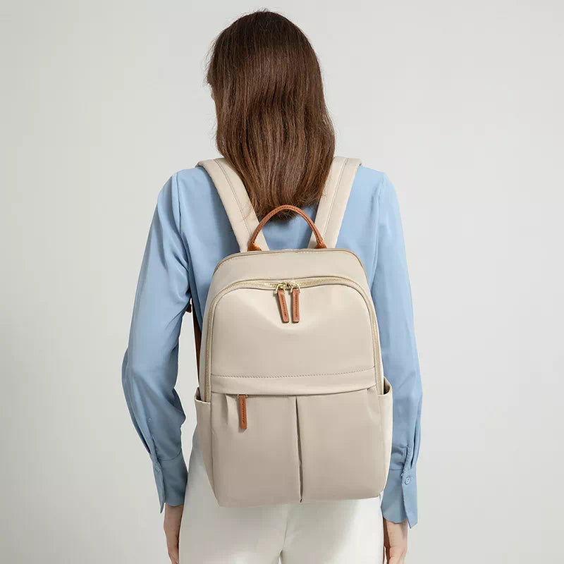 Rugzak Dames - Ruime Stijl met Dubbel Frontvak en Contrast Topgreep | Casual