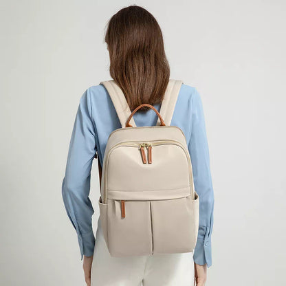 Rugzak Dames - Ruime Stijl met Dubbel Frontvak en Contrast Topgreep | Casual