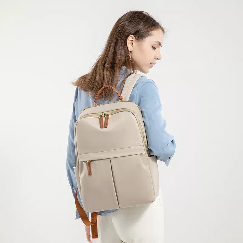 Rugzak Dames - Ruime Stijl met Dubbel Frontvak en Contrast Topgreep | Casual