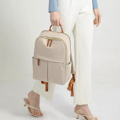 Rugzak Dames - Ruime Stijl met Dubbel Frontvak en Contrast Topgreep | Casual