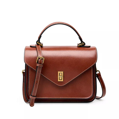 Tas Dames - Vintage Envelop Flap met Gouden Draaislot en Topgreep | Chic