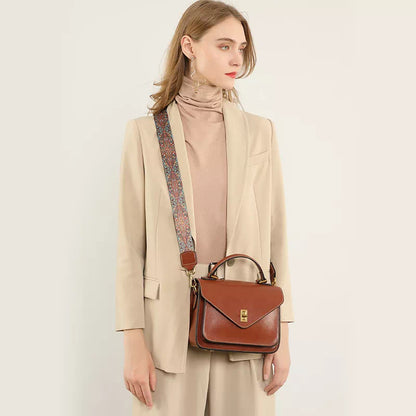 Tas Dames - Vintage Envelop Flap met Gouden Draaislot en Topgreep | Chic