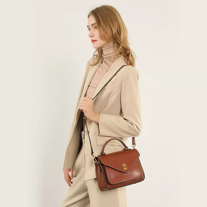 Tas Dames - Vintage Envelop Flap met Gouden Draaislot en Topgreep | Chic