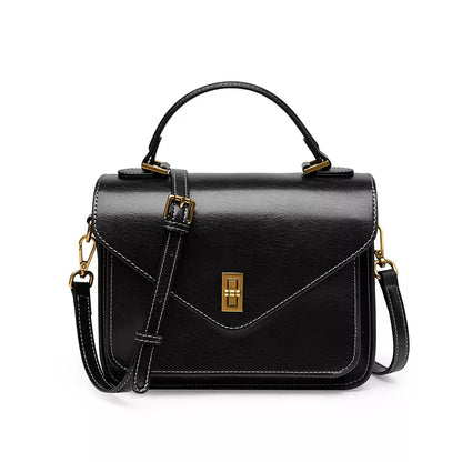 Tas Dames - Vintage Envelop Flap met Gouden Draaislot en Topgreep | Chic