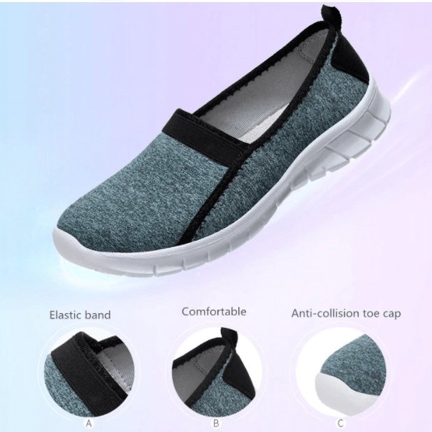 Sneakers Dames - Lichte Instapper met Elastische Band | Casual