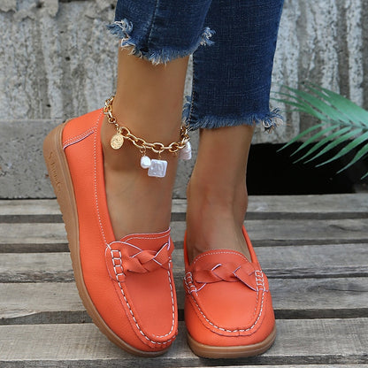 Loafers Dames - Platte Instapper met Vlechtdetail | Casual